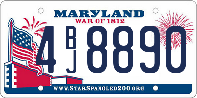 MD license plate 4BJ8890