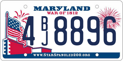 MD license plate 4BJ8896