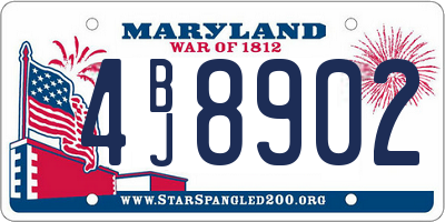 MD license plate 4BJ8902