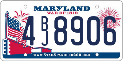 MD license plate 4BJ8906