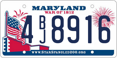 MD license plate 4BJ8916