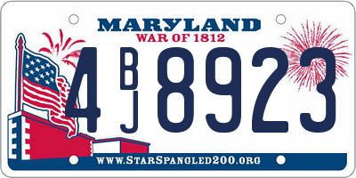 MD license plate 4BJ8923