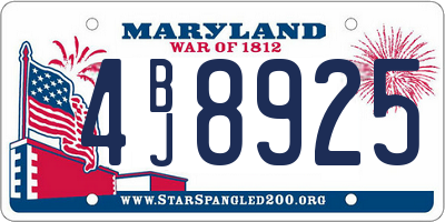 MD license plate 4BJ8925