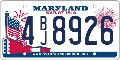 MD license plate 4BJ8926