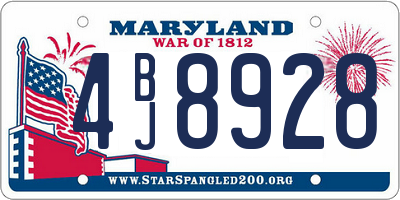 MD license plate 4BJ8928