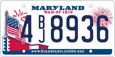 MD license plate 4BJ8936
