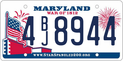 MD license plate 4BJ8944