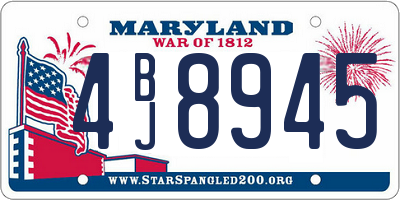 MD license plate 4BJ8945