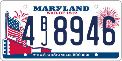 MD license plate 4BJ8946
