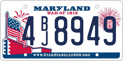 MD license plate 4BJ8949