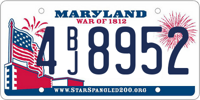 MD license plate 4BJ8952