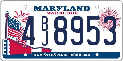 MD license plate 4BJ8953