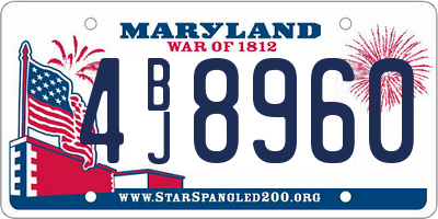 MD license plate 4BJ8960