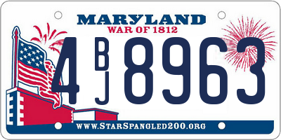 MD license plate 4BJ8963