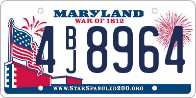 MD license plate 4BJ8964
