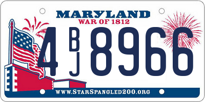 MD license plate 4BJ8966