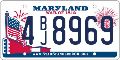 MD license plate 4BJ8969