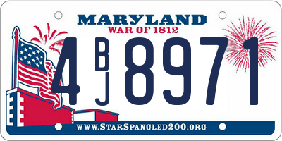 MD license plate 4BJ8971