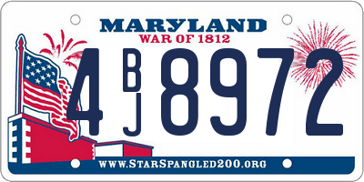 MD license plate 4BJ8972