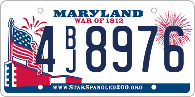 MD license plate 4BJ8976