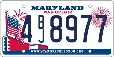 MD license plate 4BJ8977