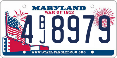 MD license plate 4BJ8979