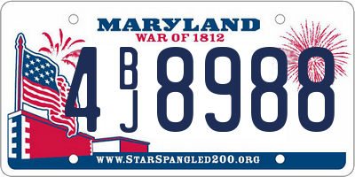 MD license plate 4BJ8988