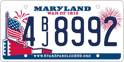 MD license plate 4BJ8992
