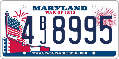 MD license plate 4BJ8995