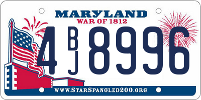 MD license plate 4BJ8996