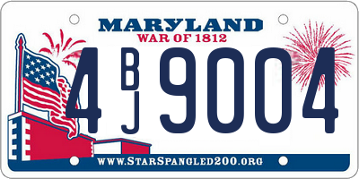MD license plate 4BJ9004