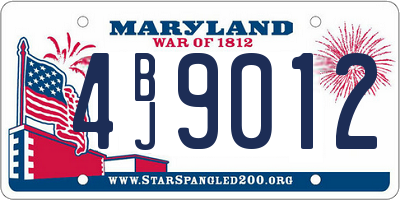 MD license plate 4BJ9012