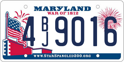 MD license plate 4BJ9016