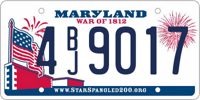 MD license plate 4BJ9017