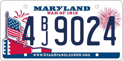 MD license plate 4BJ9024