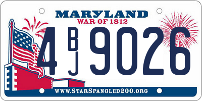 MD license plate 4BJ9026