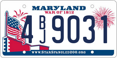MD license plate 4BJ9031