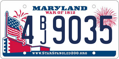 MD license plate 4BJ9035