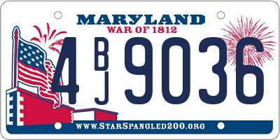 MD license plate 4BJ9036