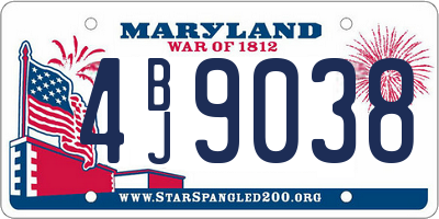MD license plate 4BJ9038