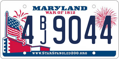 MD license plate 4BJ9044