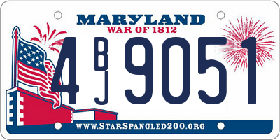MD license plate 4BJ9051
