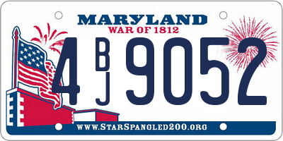 MD license plate 4BJ9052