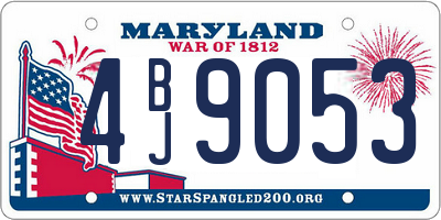 MD license plate 4BJ9053