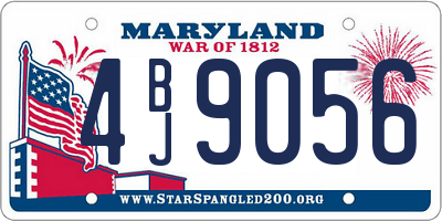 MD license plate 4BJ9056