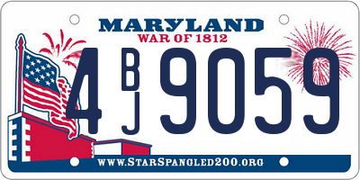 MD license plate 4BJ9059