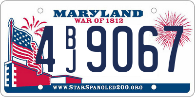 MD license plate 4BJ9067