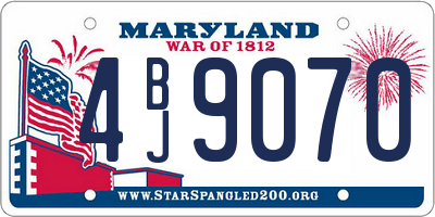 MD license plate 4BJ9070