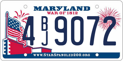 MD license plate 4BJ9072