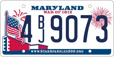 MD license plate 4BJ9073